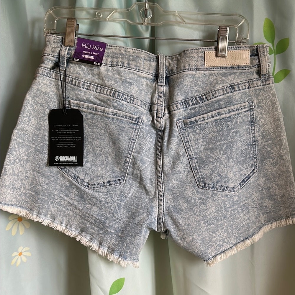 Rock & Roll Denim Women's Mid Rise Blue Shorts